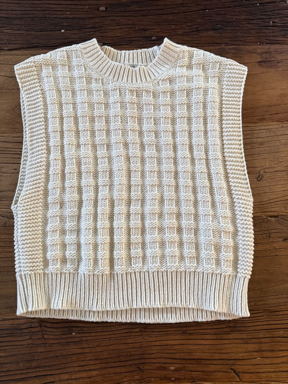 Madewell Cream Knit Sleeveless Sweater Vest - Women's
